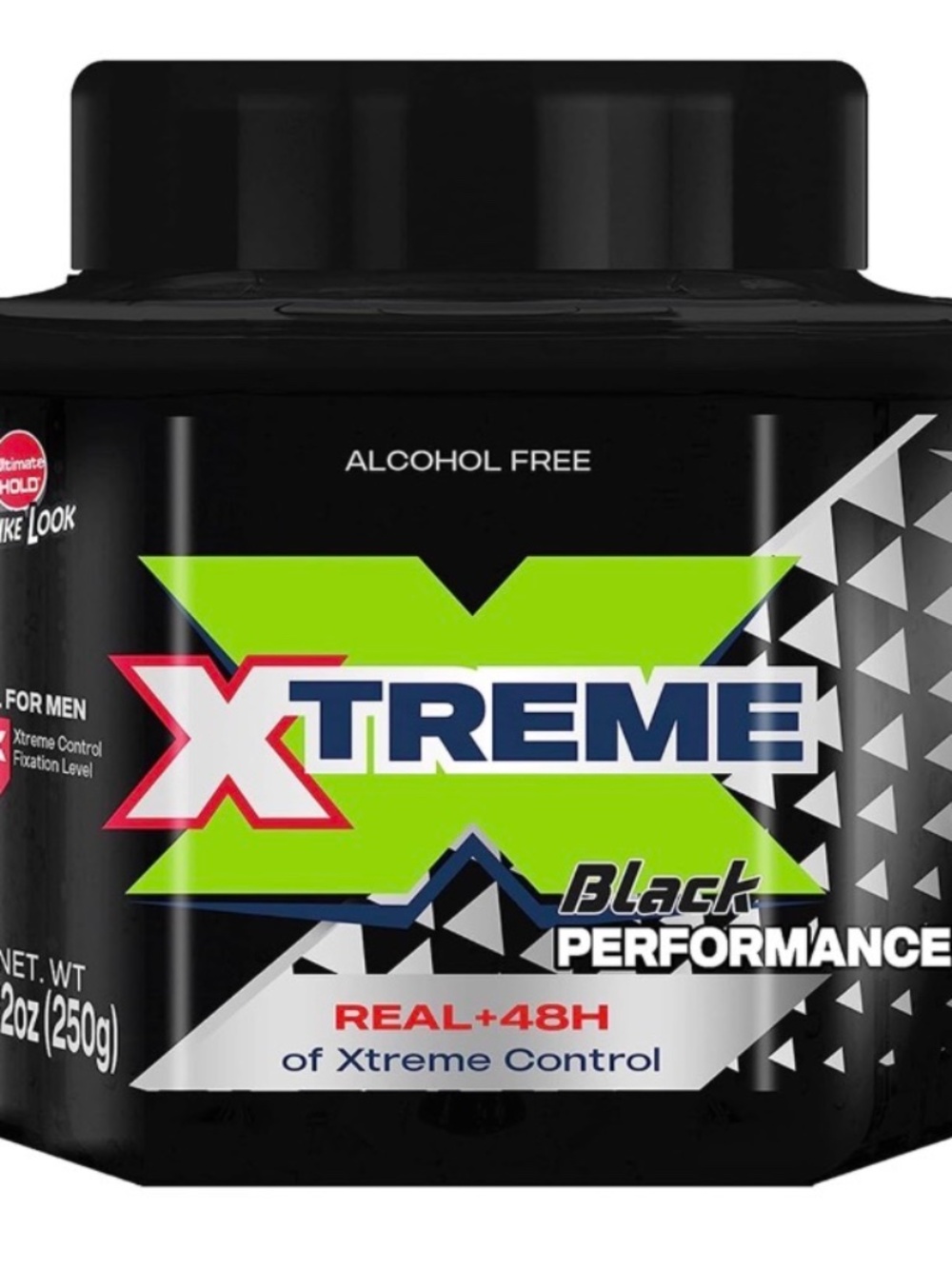 Xtreme Black Performance Hair Gel Real + 48H of Xtreme Control 8.81 Oz